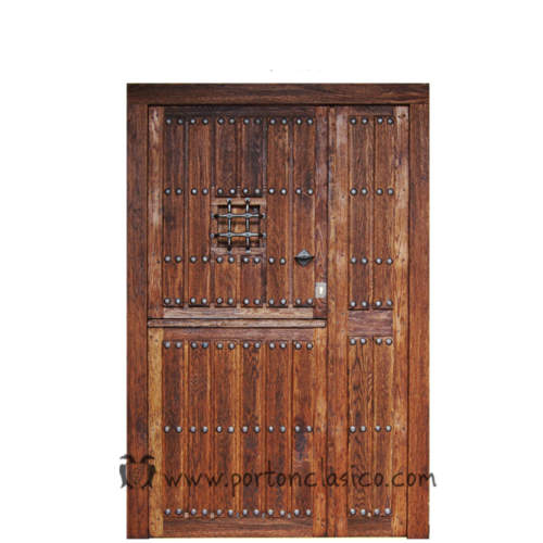 Puerta rústica partida Ambrosia 220x150x8 +1fijo móvil