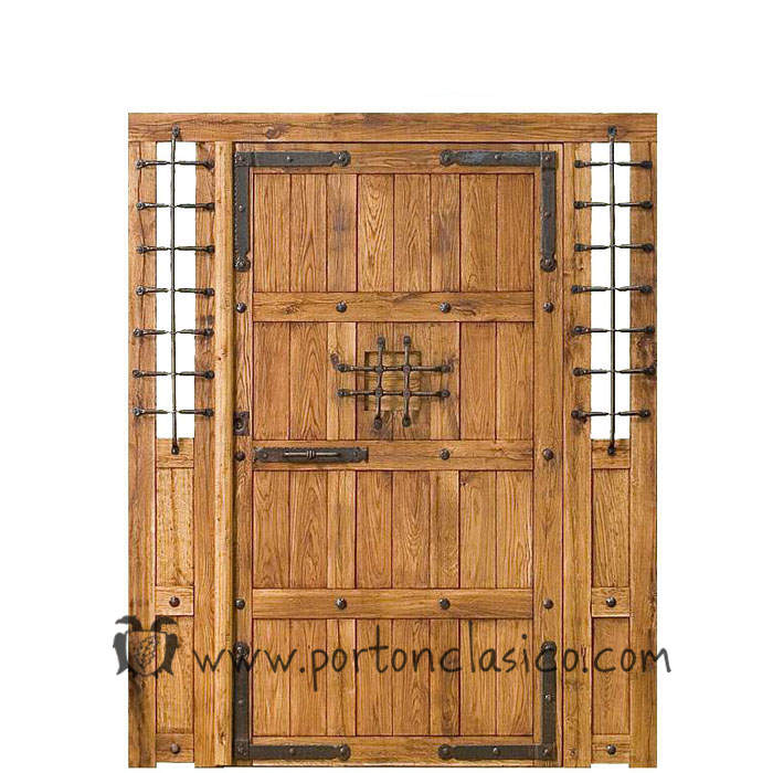 Puerta rústica Granada 220x175x8 +2 fijos no móviles