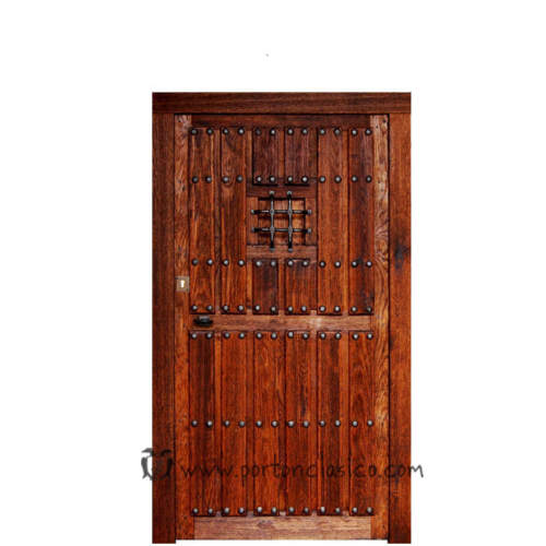 Puertas rústicas de exterior, Madera maciza